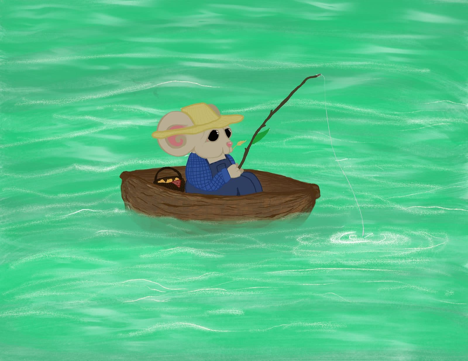 Mouse In Walnut Boat